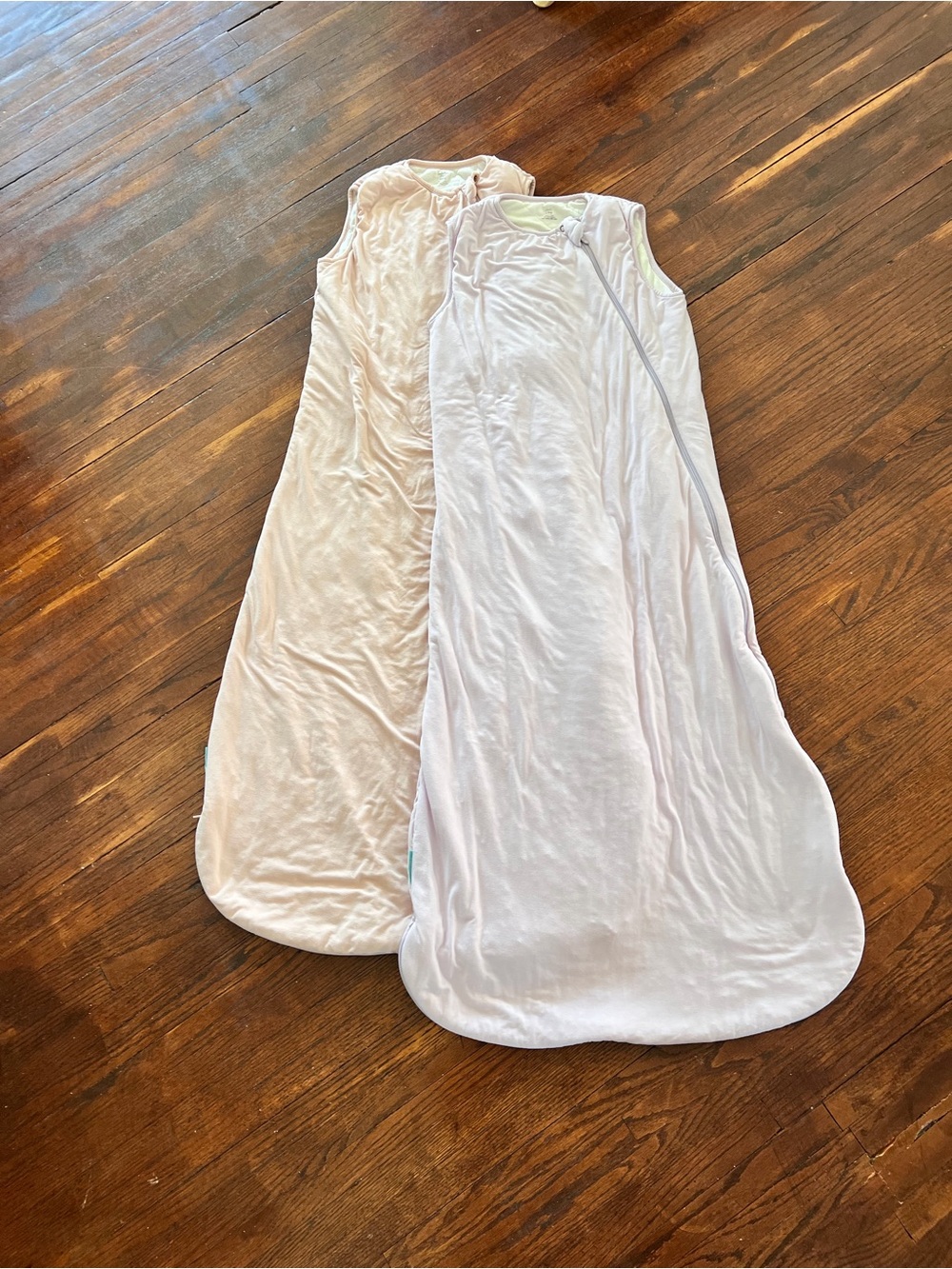 Set of 2 Bamboo Sleep Sacks Light Pink and Purple XL (3T-5T)